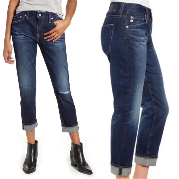 NWOT AG Ex-Boyfriend Slouchy Slim Boyfriend Jeans 7 Years Earnest Destructed 28 - Picture 1 of 11
